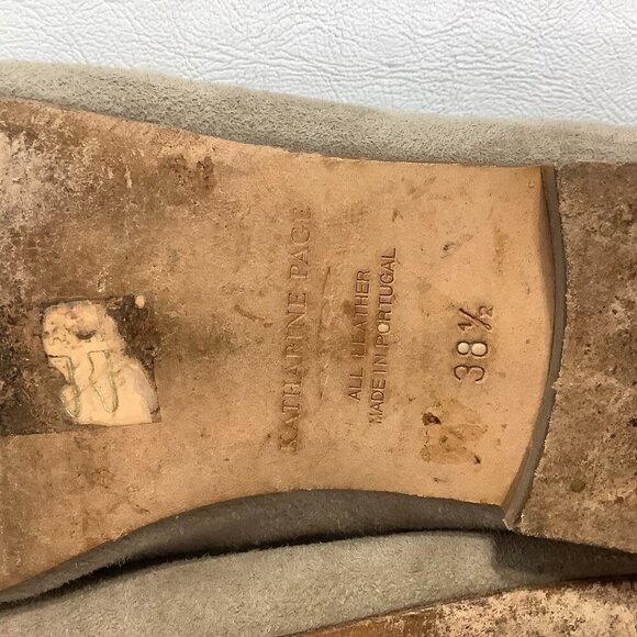 Katharine Page Suede Ballet Flats Shoes Tan Sz 38.5 Made Portugal - Picture 15 of 15